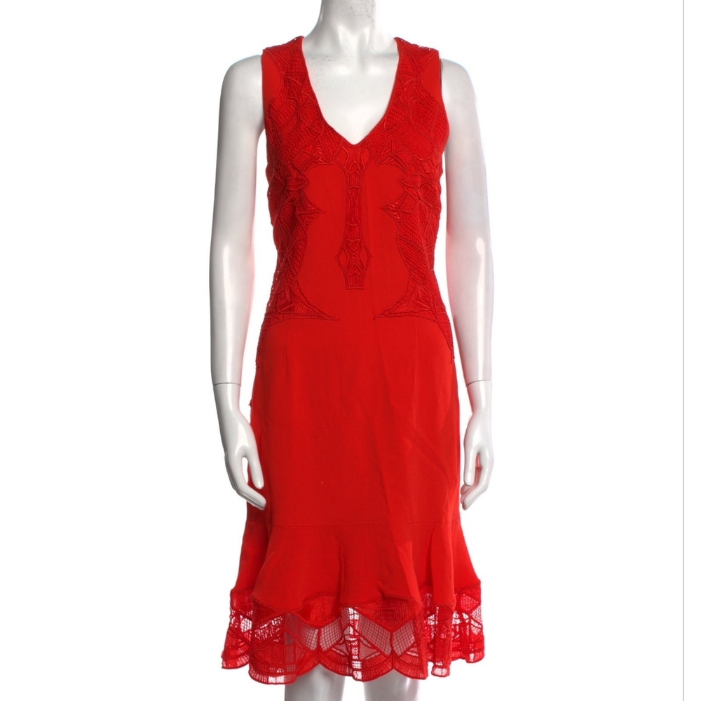 Jonathan Simkhai Red Lace Accent Dress